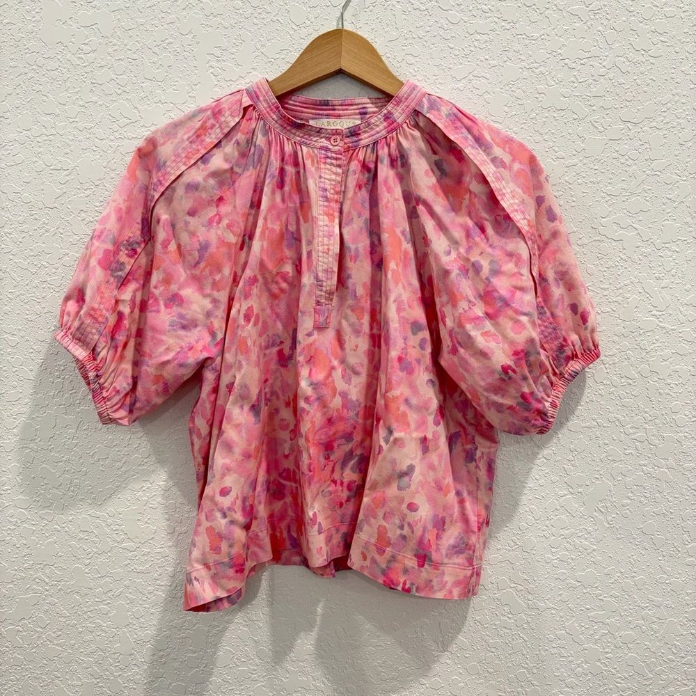 Laroque Pink Puff Sleeve Top Size XS